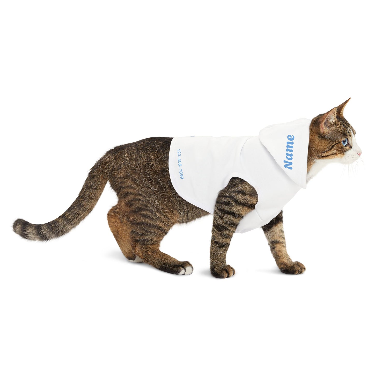 White Blue Pet Hoodie