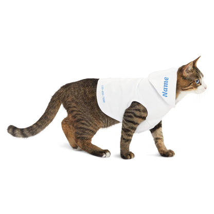 White Blue Pet Hoodie